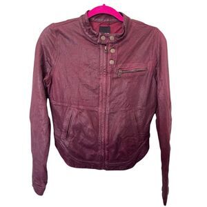 Kiind Of Women's Burgundy and Moto Jacket Size S